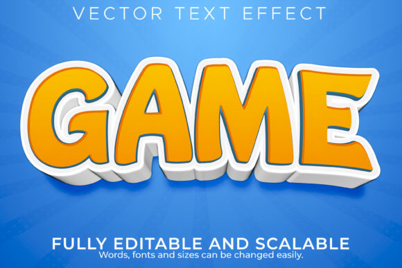 Game Cartoon Text: A Fully Editable Vector for Vibrant Projects