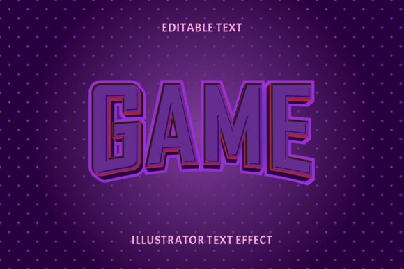GAME COLOR PURPLE EDITABLE TEXT EFFECT: Dynamic Vector Typography