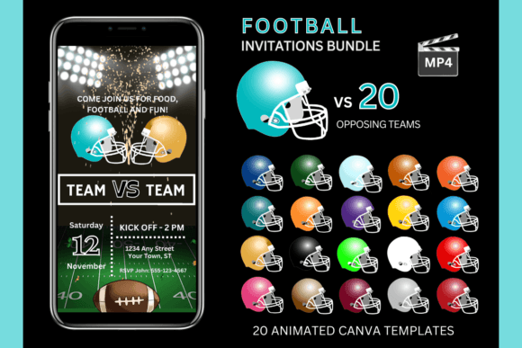Game Day Made Easy: The Turquoise/Aqua Team Invitation Bundle