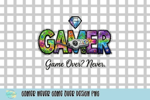 Gamer Never Game Over: A Bold PNG for Passionate Creators