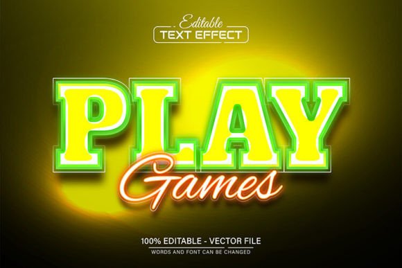 Light Up Your Projects with Play Game Neon Text Effect Editable