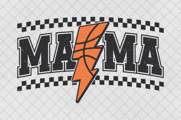 Lightning Bolt Basketball Mama Retro Mom: A Design Asset for Game Day