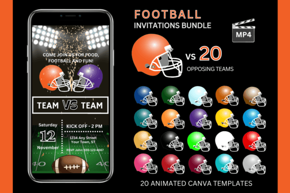Orange Team Bundle: Design Your Ultimate Game Day Invitations