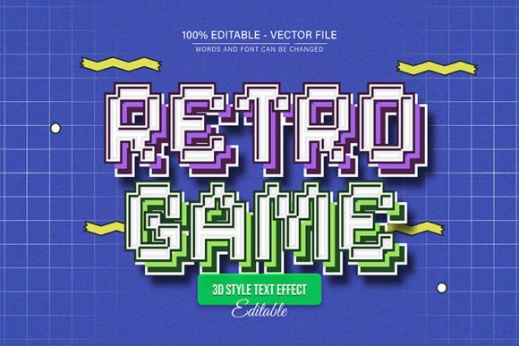 Pixel-Perfect Nostalgia: A Fully Editable Vector Design for Creative Projects
